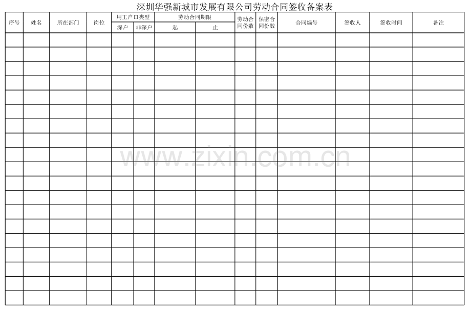 劳动合同签收备案表.xls_第2页