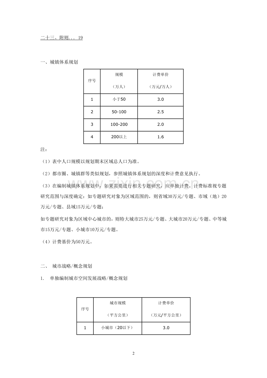 城市规划项目类型及各自收费标准(DOC).doc_第2页