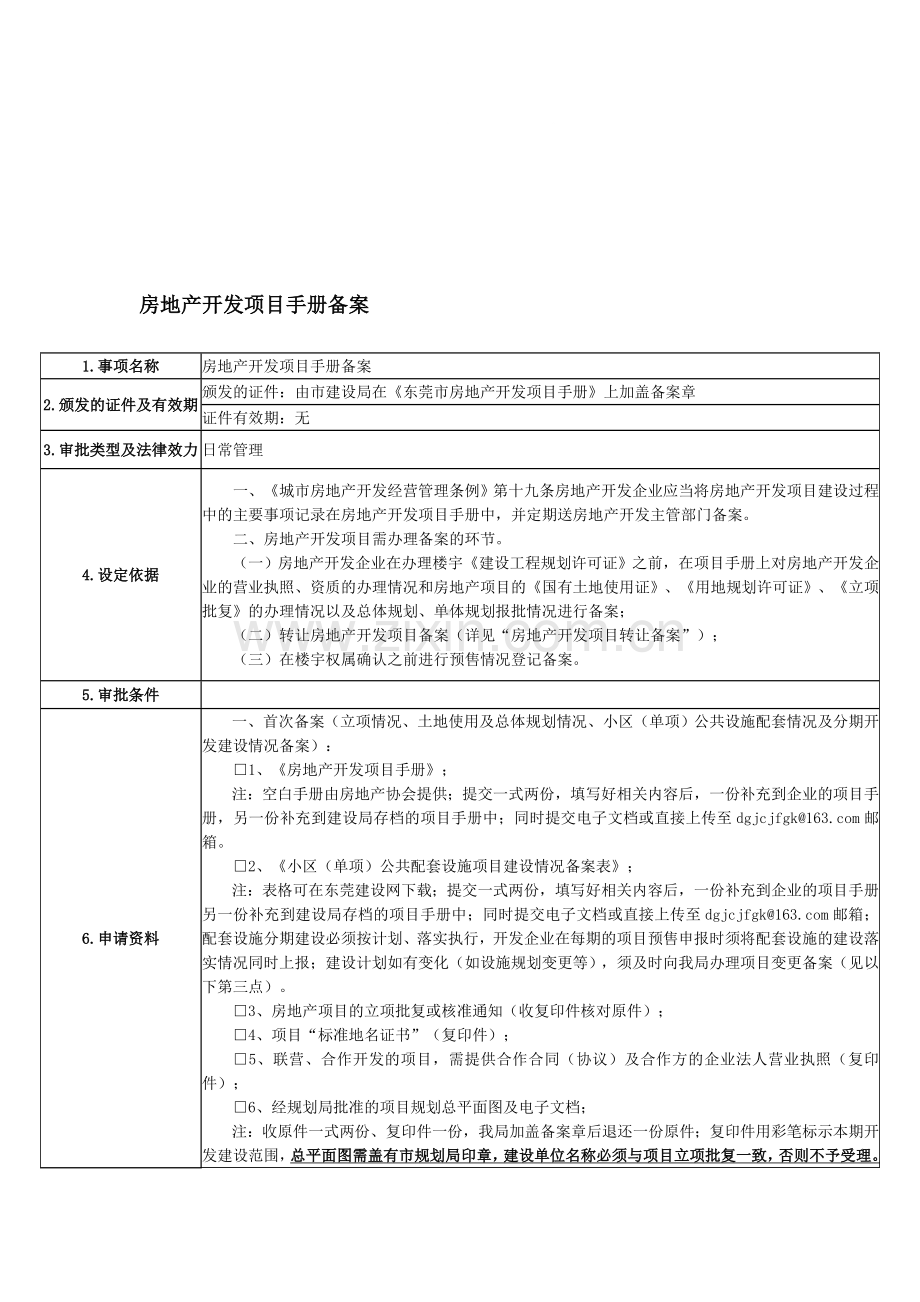 房地产开发项目手册备案.doc_第1页