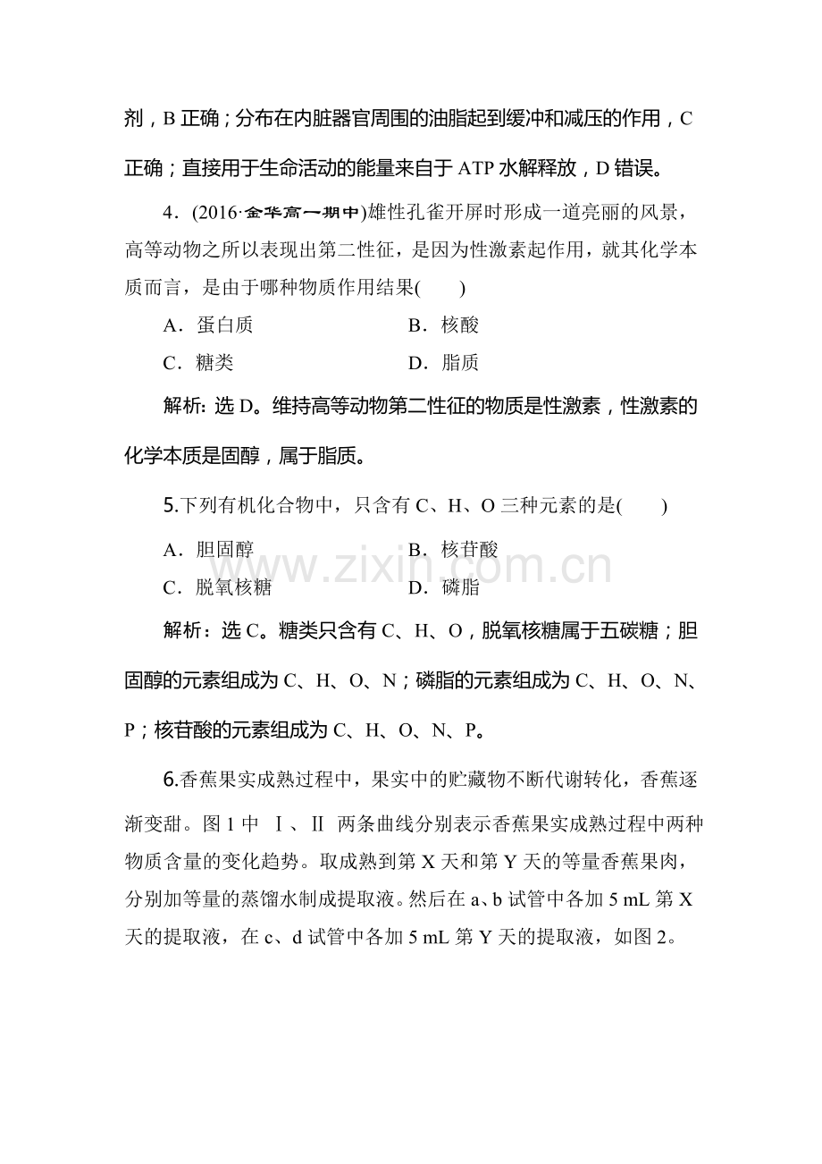 高一生物上学期课时模块综合检测10.doc_第2页