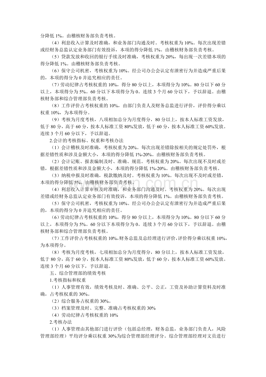 小额贷款公司绩效考核办法.doc_第3页