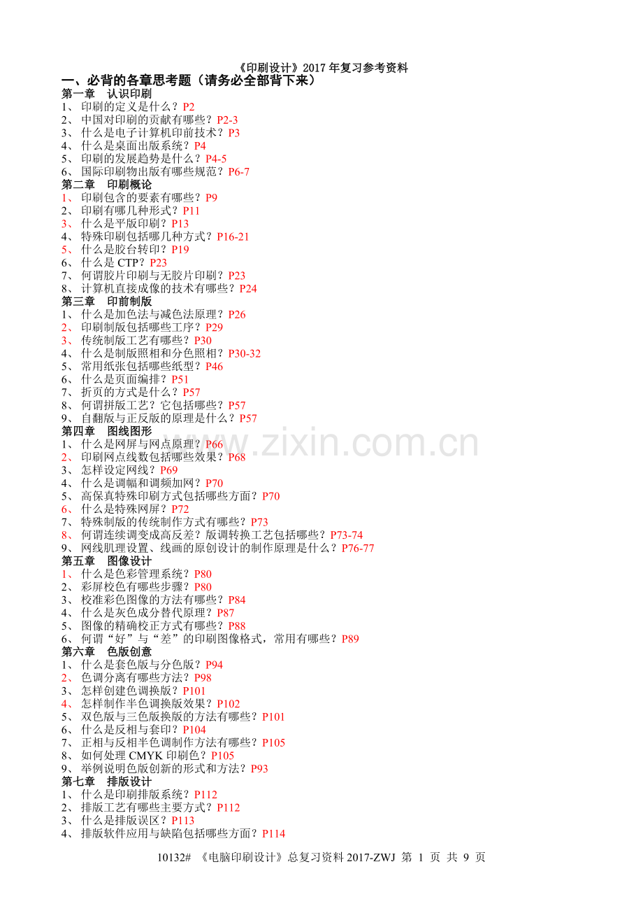 2017-zwj-印刷设计总复习参考-new.doc_第1页