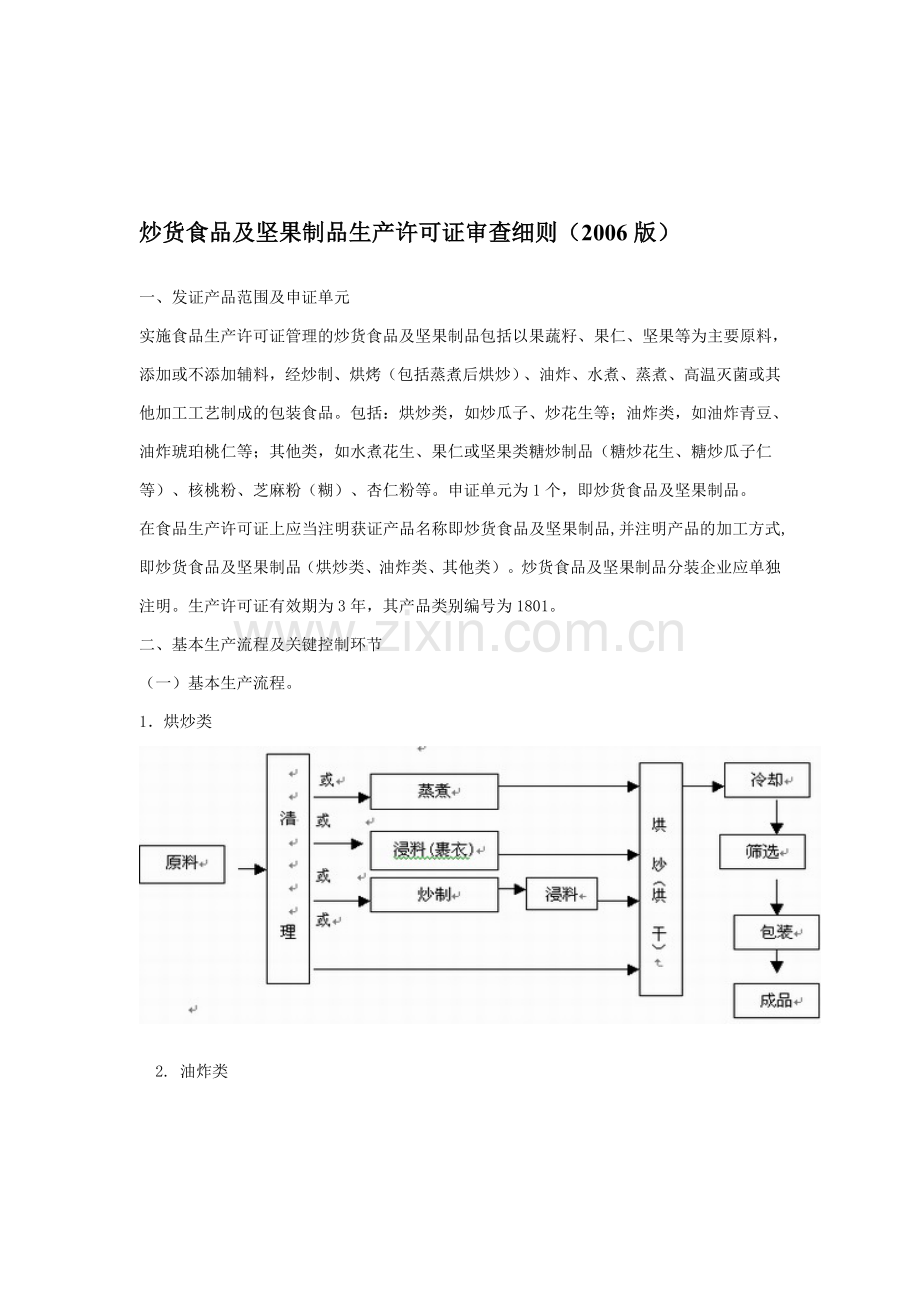 炒货食品及坚果制品生产许可证审查细则(2006版.doc_第1页