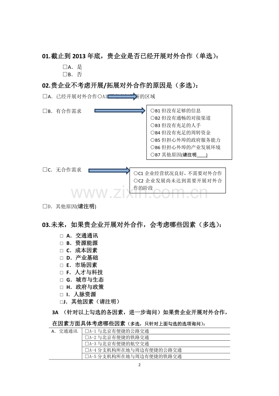 重点企业对外合作需求调查问卷模版.doc_第2页