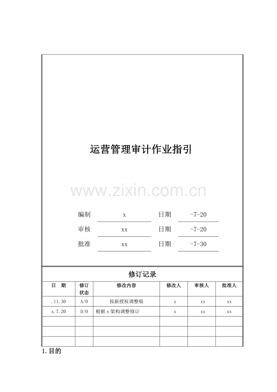 房地产公司运营管理审计作业指引模版.doc_第1页