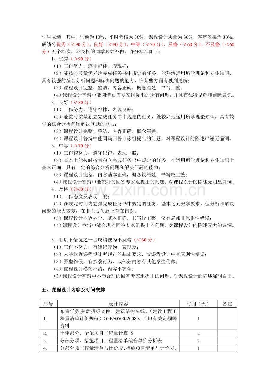 《建筑工程计量与计价》实践教学大纲.doc_第2页