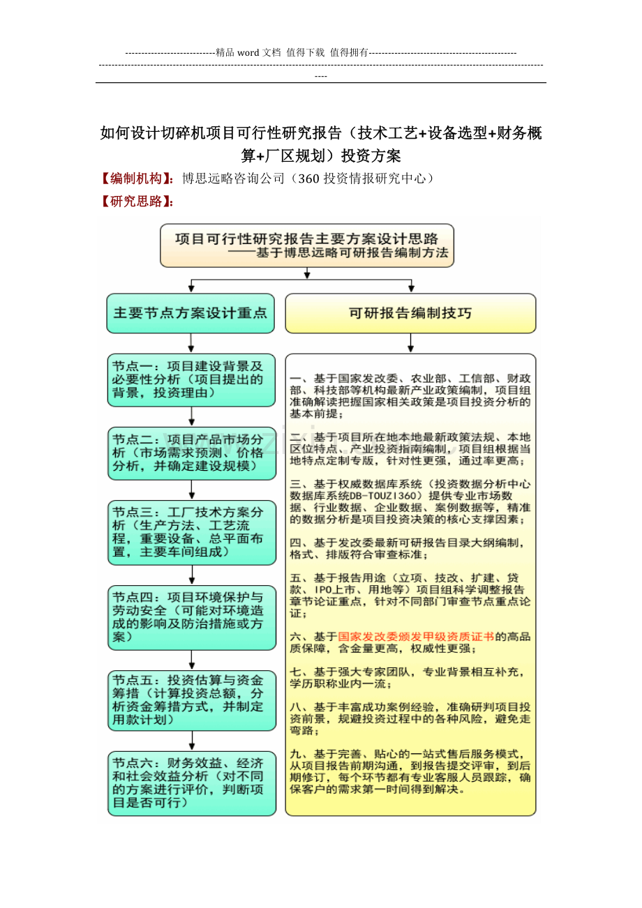 如何设计切碎机项目可行性研究报告投资方案(2013发改委标准案例范文).docx_第1页