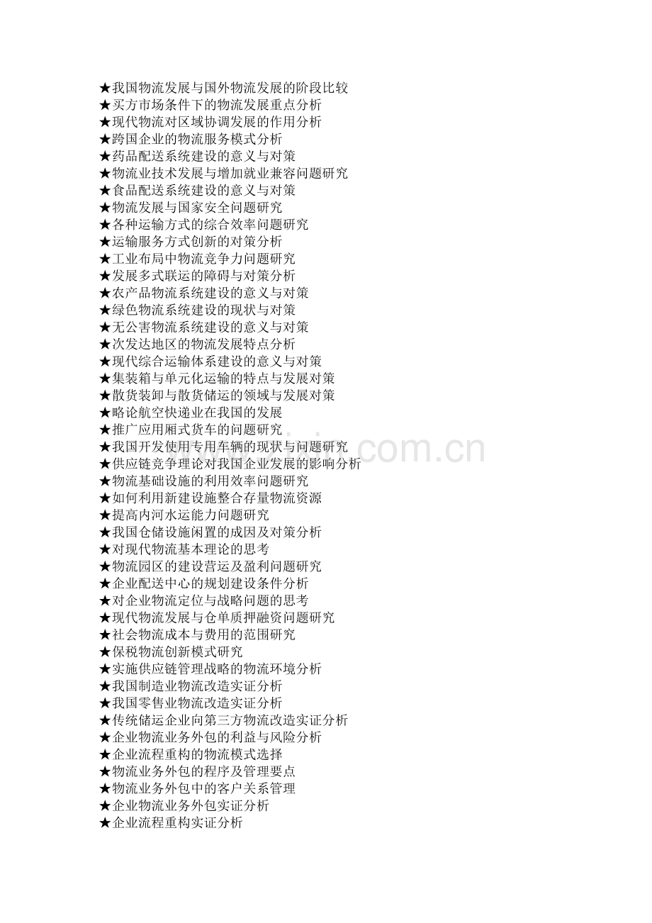 物流管理专业毕业论文参考选题大全.doc_第3页