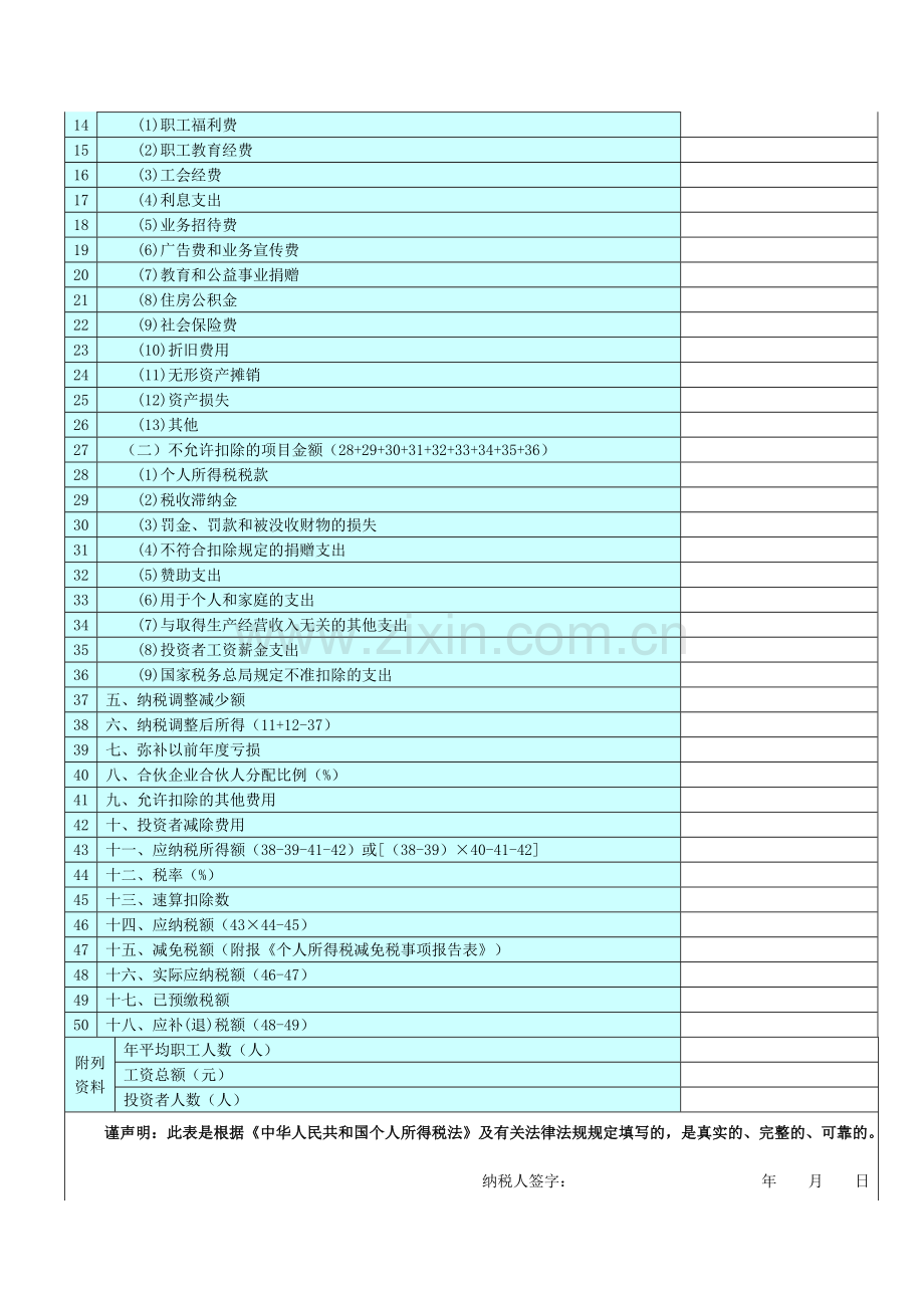 个人所得税生产经营所得纳税申报表(B表).doc_第2页