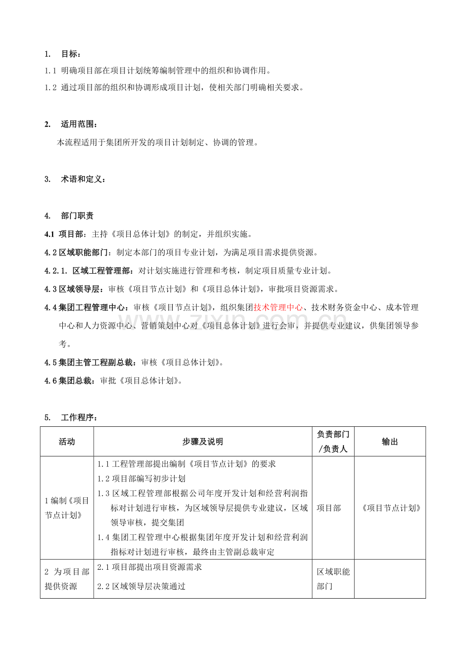 FT-JH-LC003项目计划统筹制定管理流程.doc_第3页