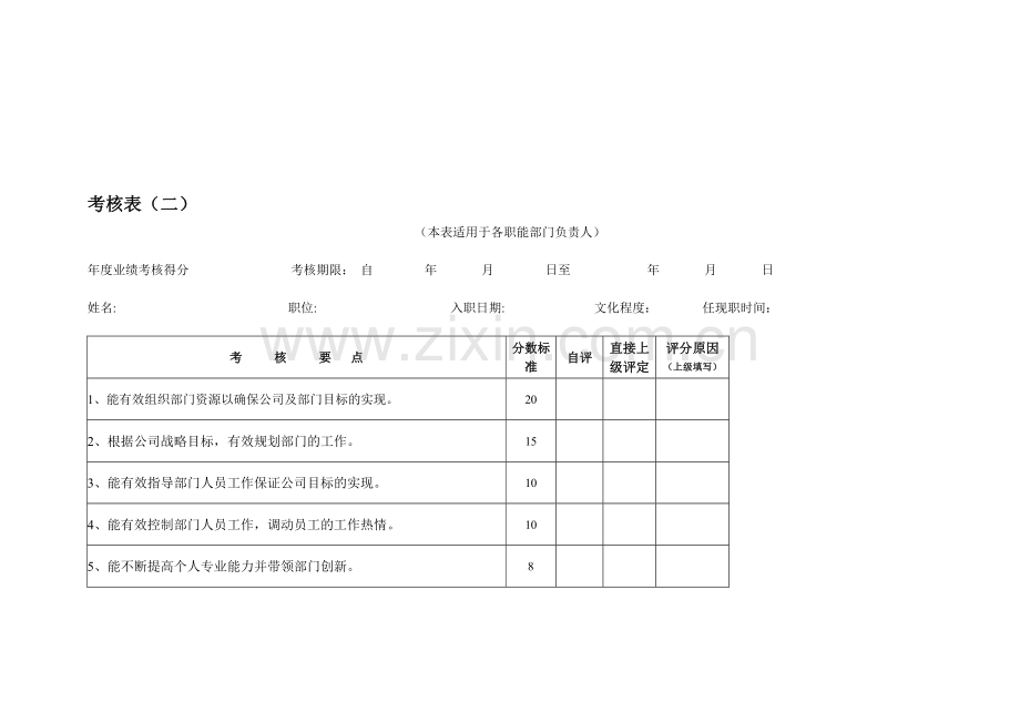 中小企业绩效考核表(二).doc_第1页