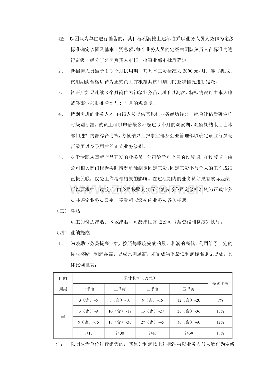 国内业务人员薪资考核管理办法..doc_第3页