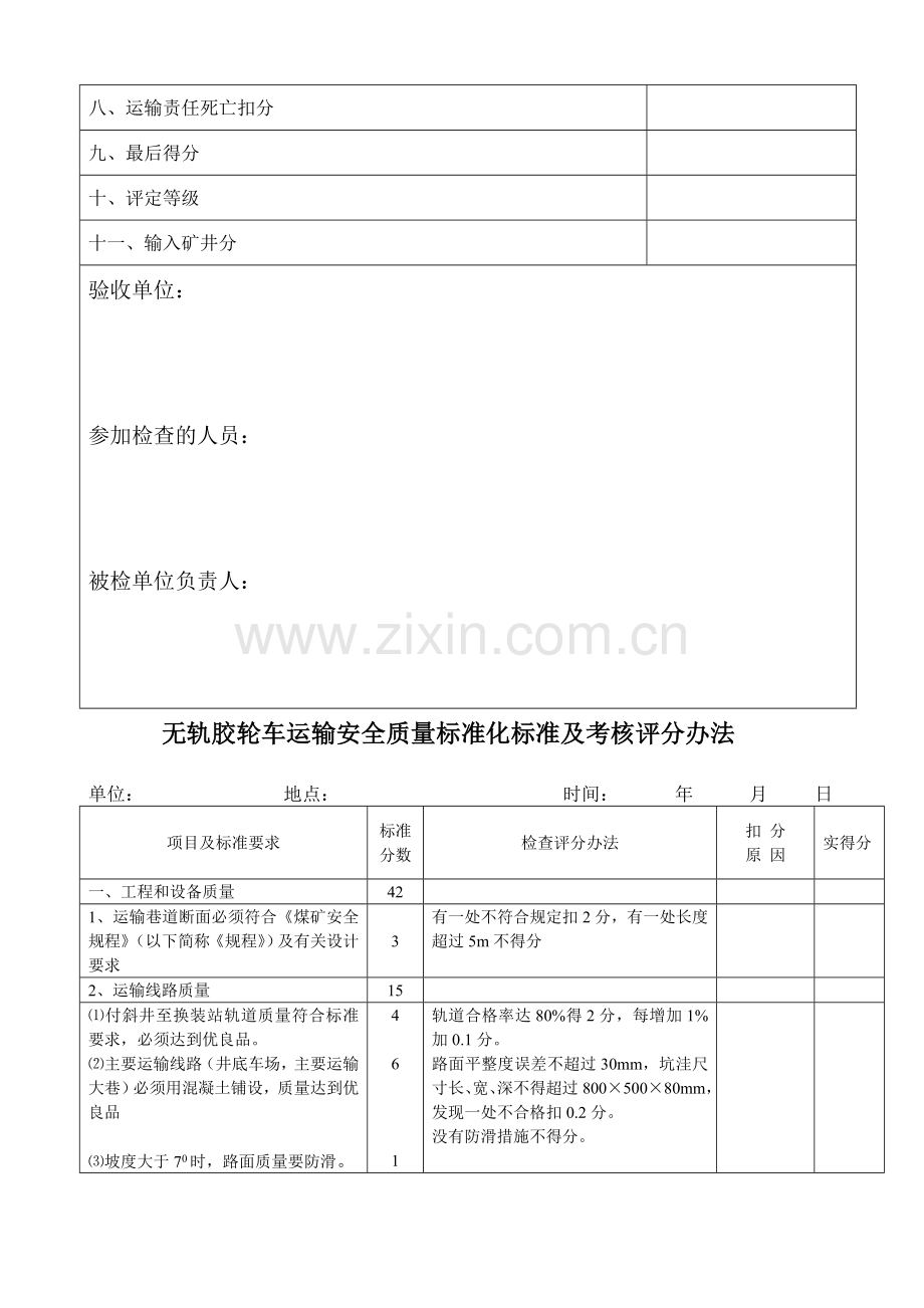 无轨胶轮车运输安全质量标准化标准及考核评分办法表一1.doc_第2页