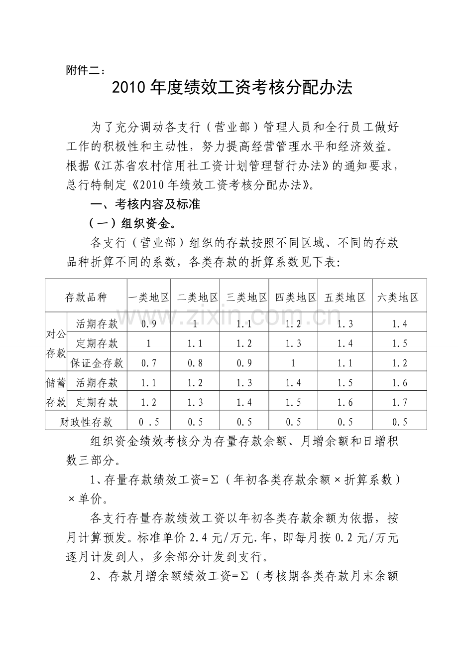 二○一○年度绩效工资考核分配办法.doc_第1页