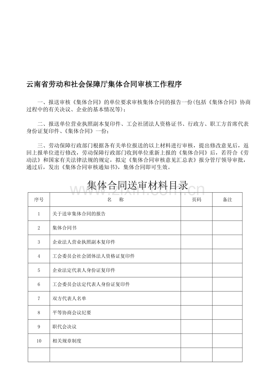 云南省劳动和社会保障厅集体合同审核工作程序.doc_第1页