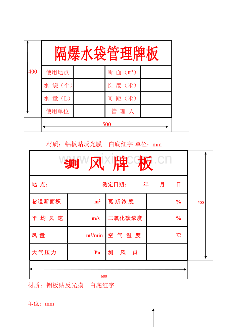 煤矿各类管理牌板制作尺寸标准.doc_第3页