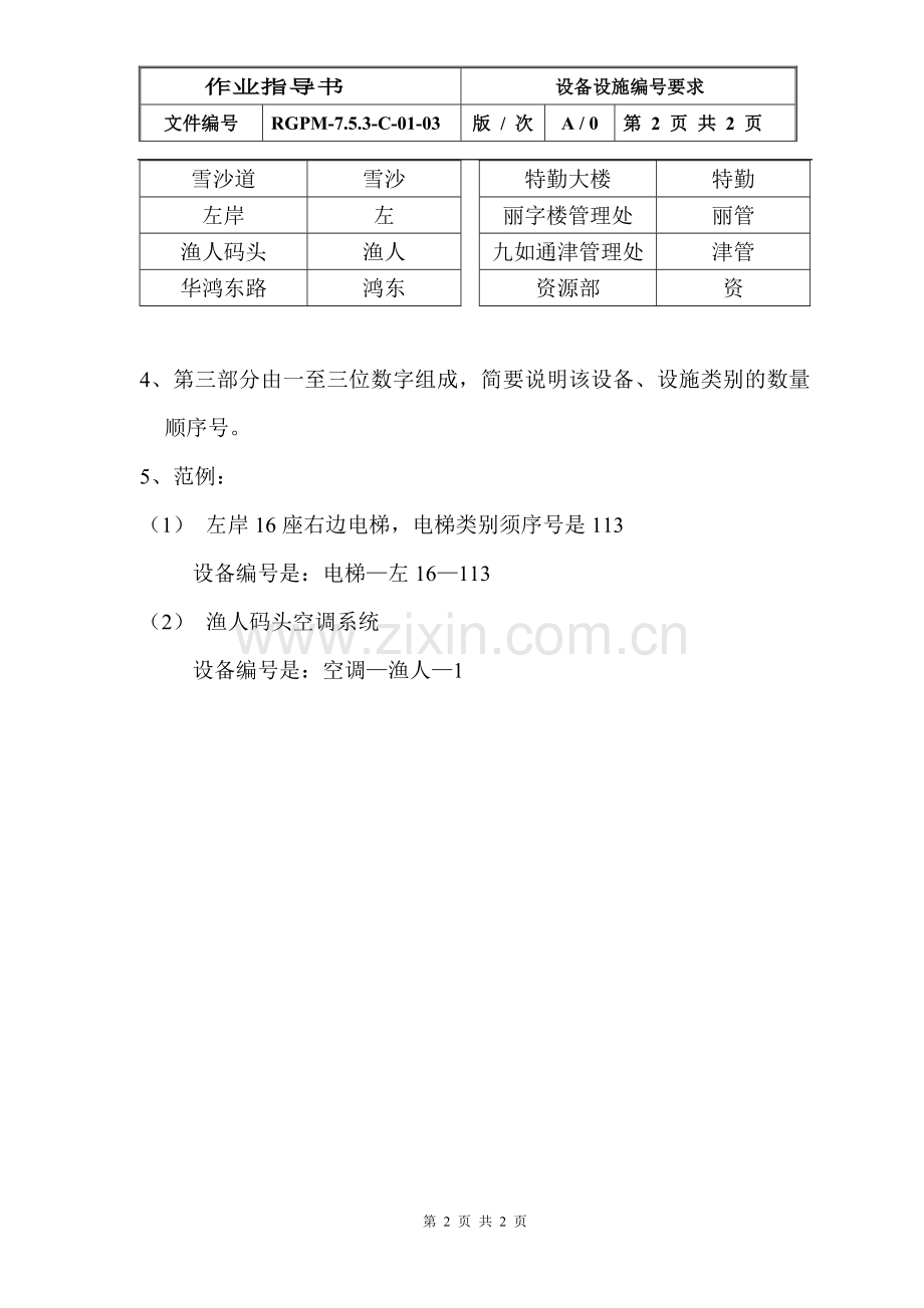 物业管理公司设备、设施编号要求模版.doc_第2页