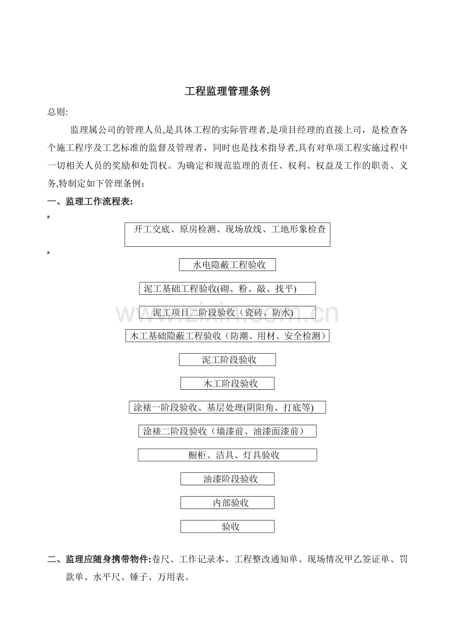 装修公司工程监理管理条例模版.doc_第2页