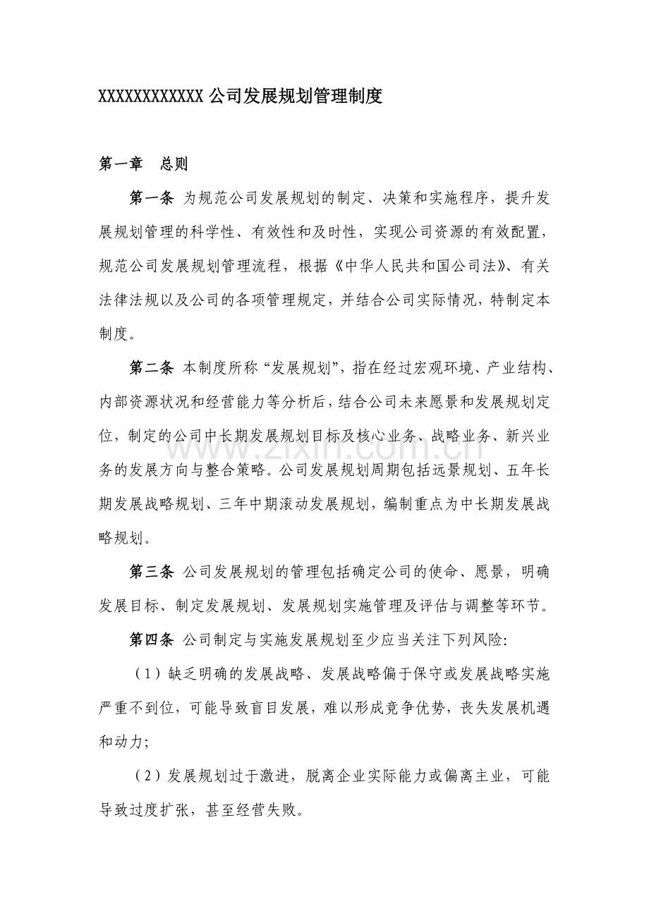 公司发展规划管理制度.doc_第1页