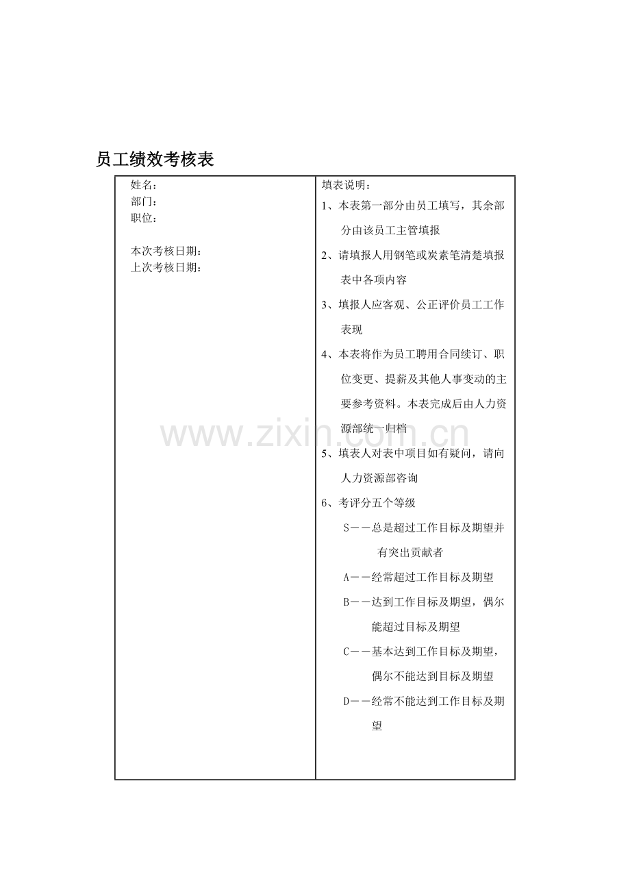 员工绩效考核表(范本)[1].doc_第1页