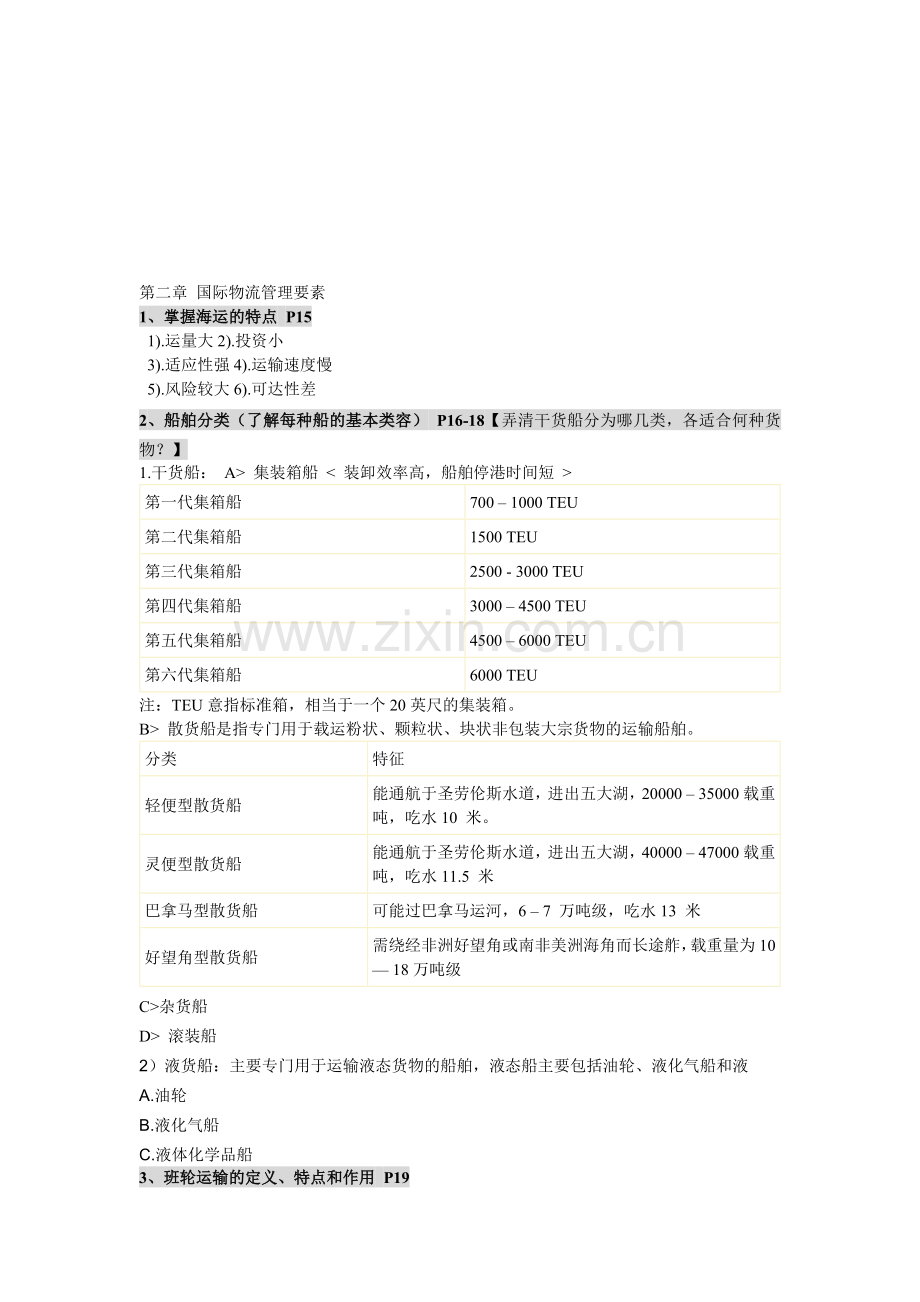 2010年11月《国际物流》复习资料.doc_第1页