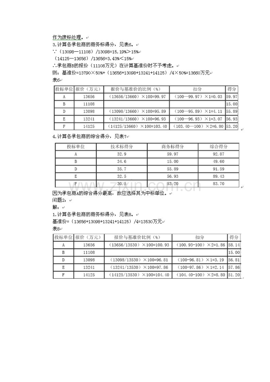 2013年招标师考试案例分析题知识点总结：计算题4.doc_第2页