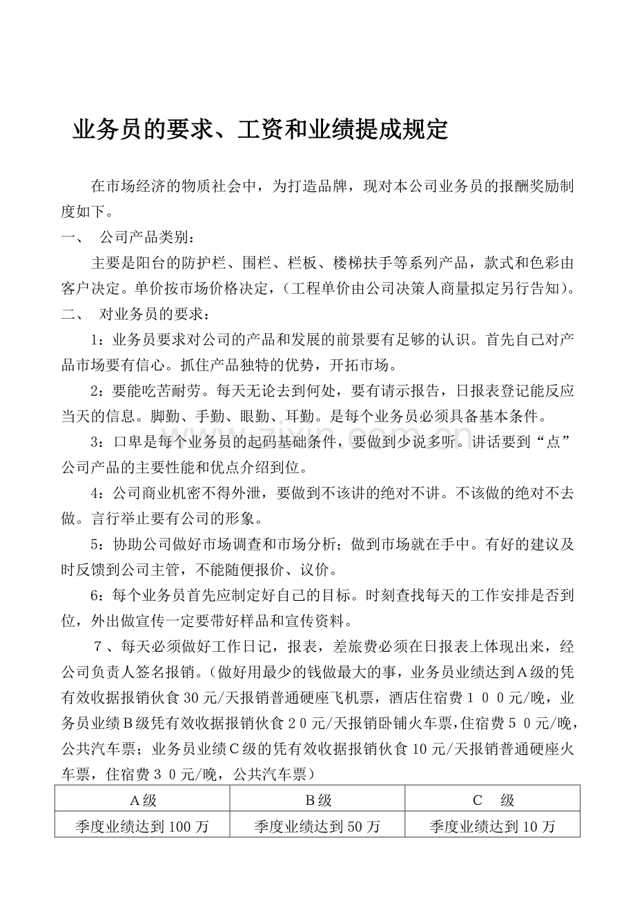 建材公司(帕达龙)业务员规章制度案例分享.doc_第1页