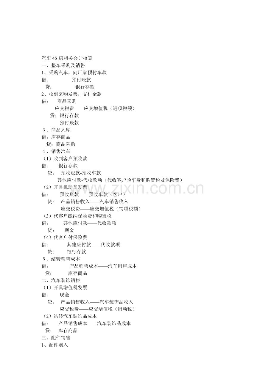 汽车4S店相关会计核算.doc_第1页