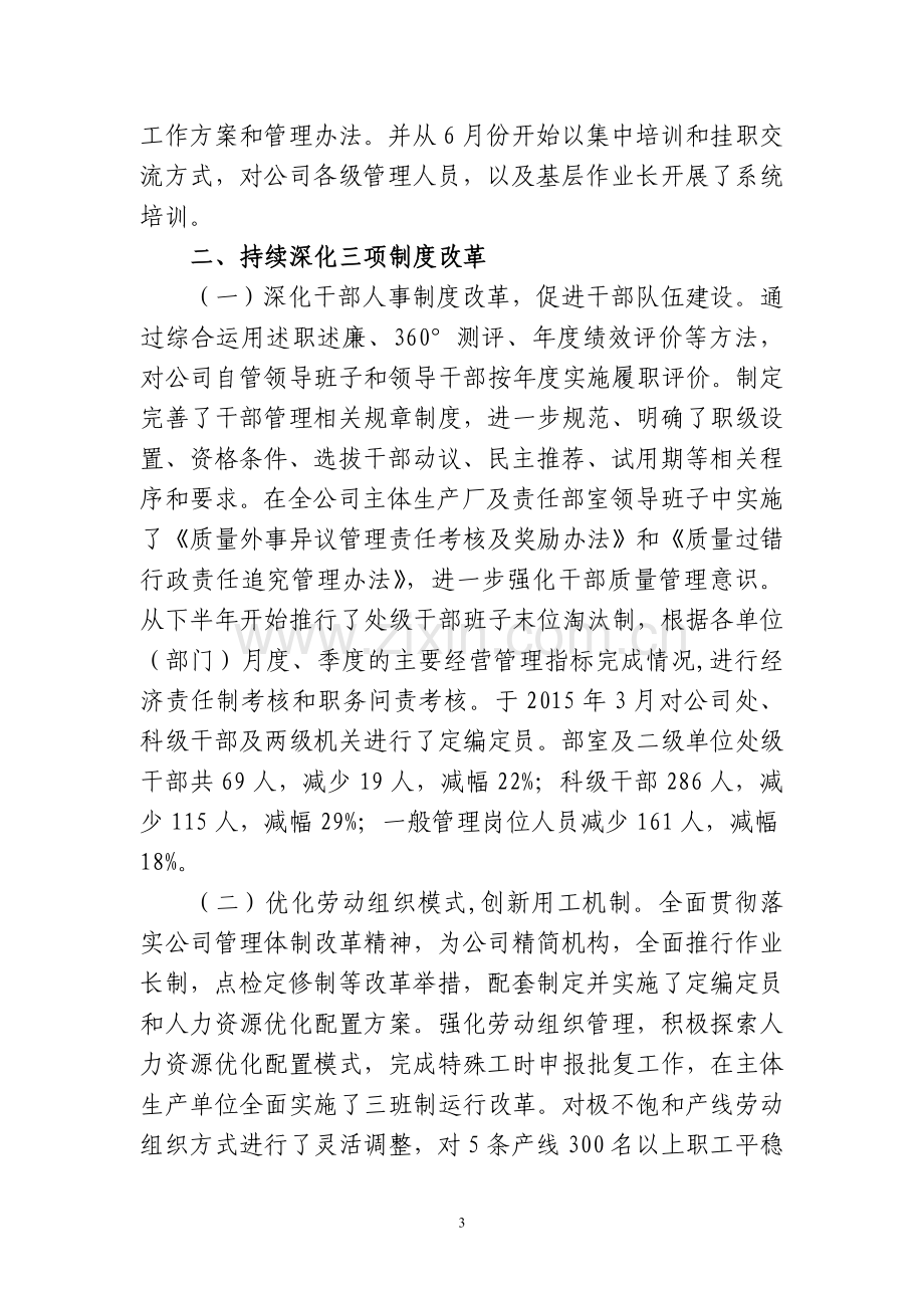 某某公司深化改革工作情况总结及深化改革规划.doc_第3页