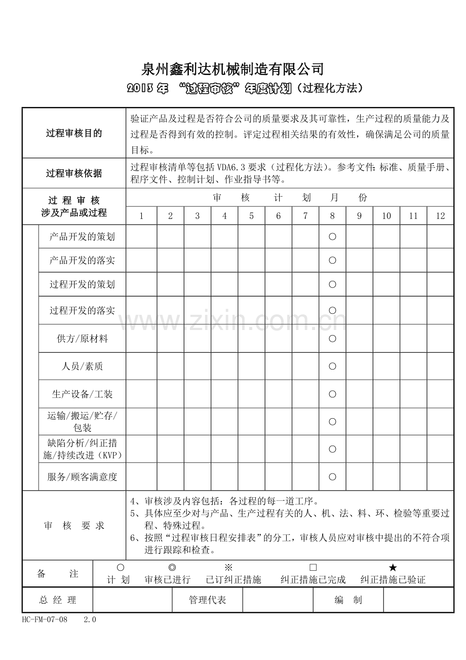 02(TS)过程审核计划表.doc_第2页