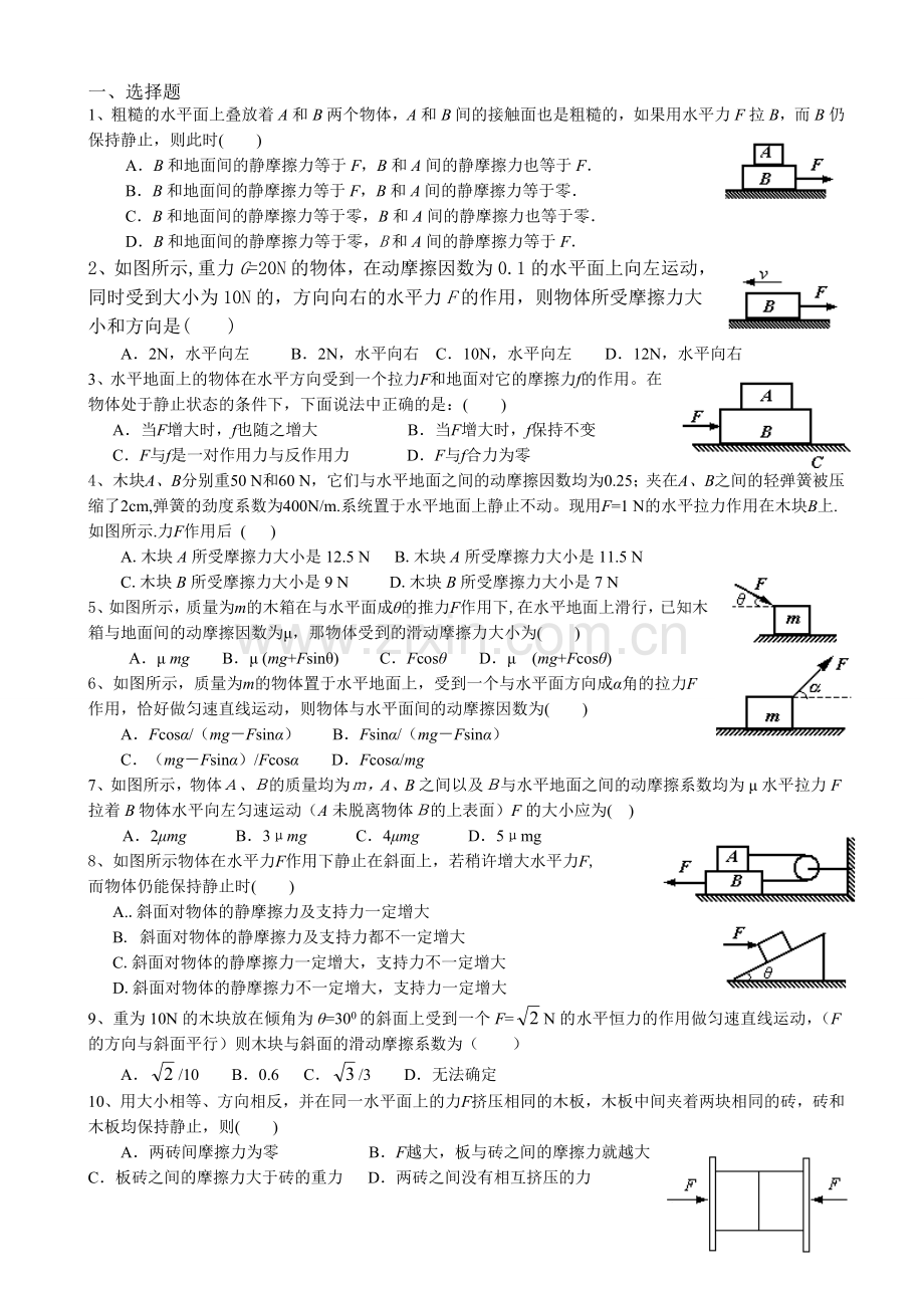 受力分析经典专题训练.doc_第1页