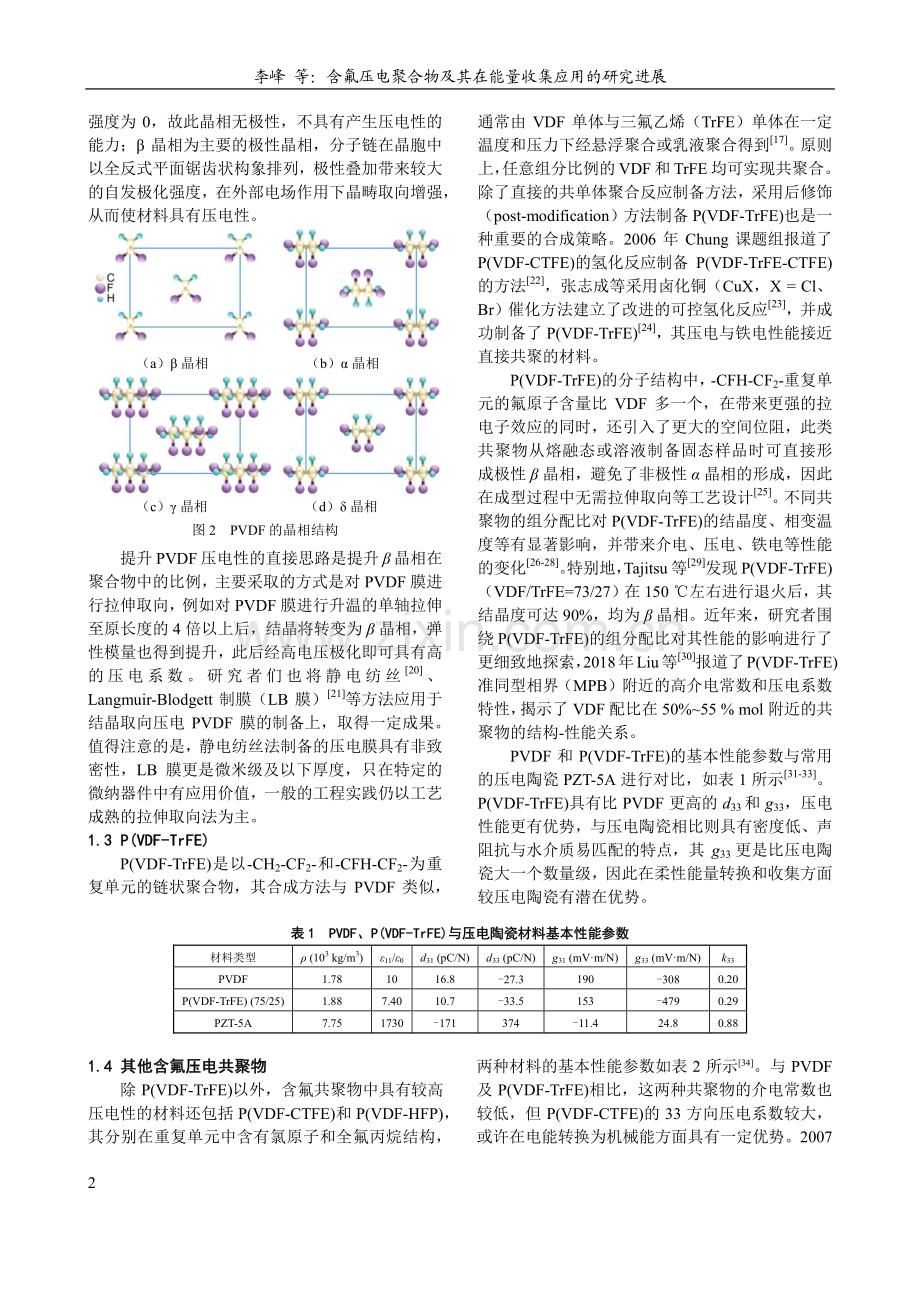 含氟压电聚合物及其在能量收集应用的研究进展.pdf_第2页