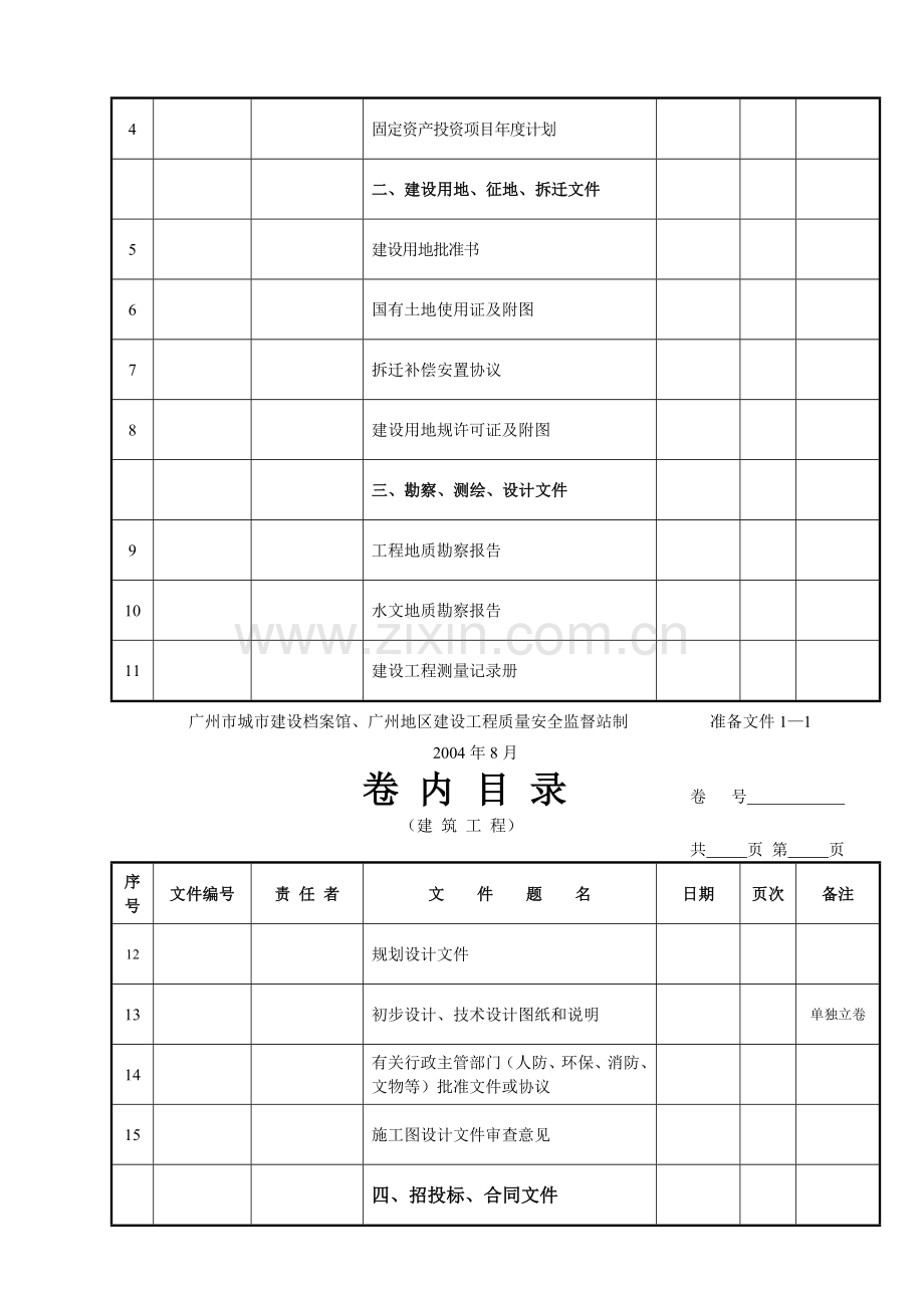 广州市建筑工程档案编制指南(卷内目录).doc_第2页