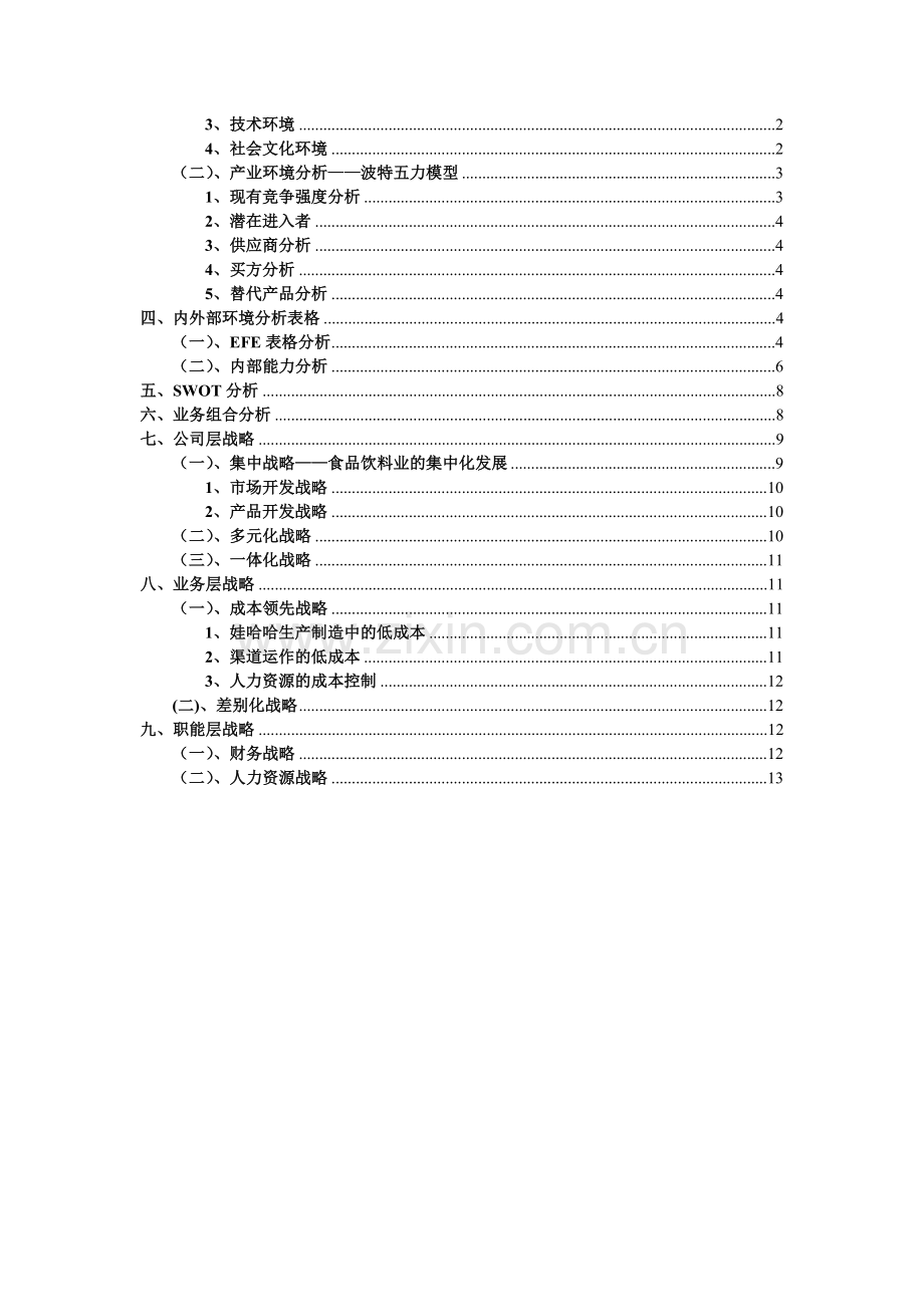 娃哈哈集团战略分析报告.doc_第3页