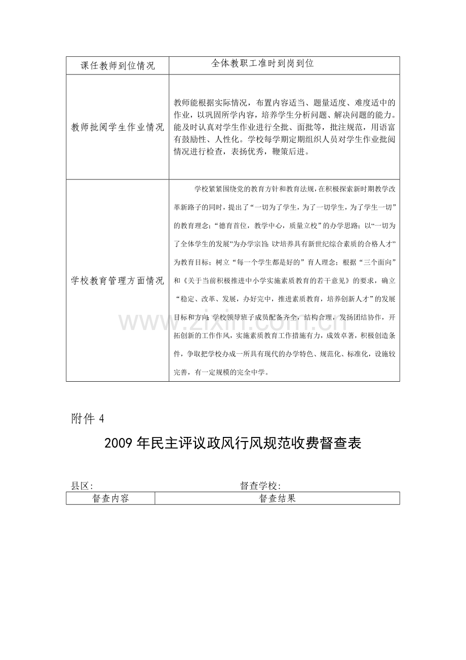 2009年民主评议政风行风制度建设督查表.doc_第3页