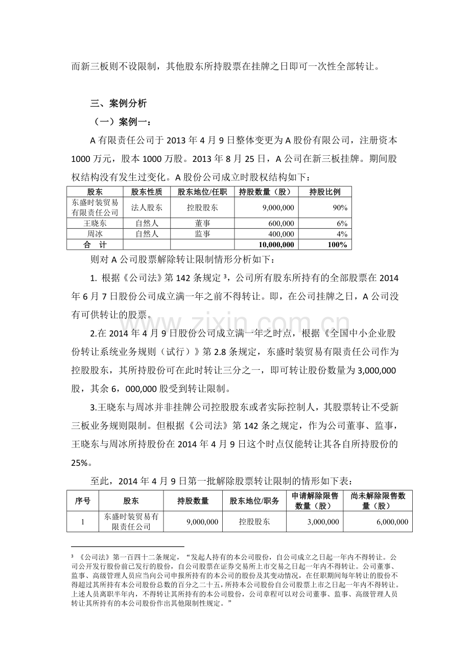 新三板挂牌公司股份转让限制比较及案例分析(20130919).doc_第2页