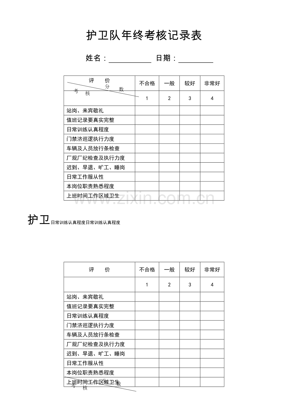 保安日常考核记录表.doc_第3页