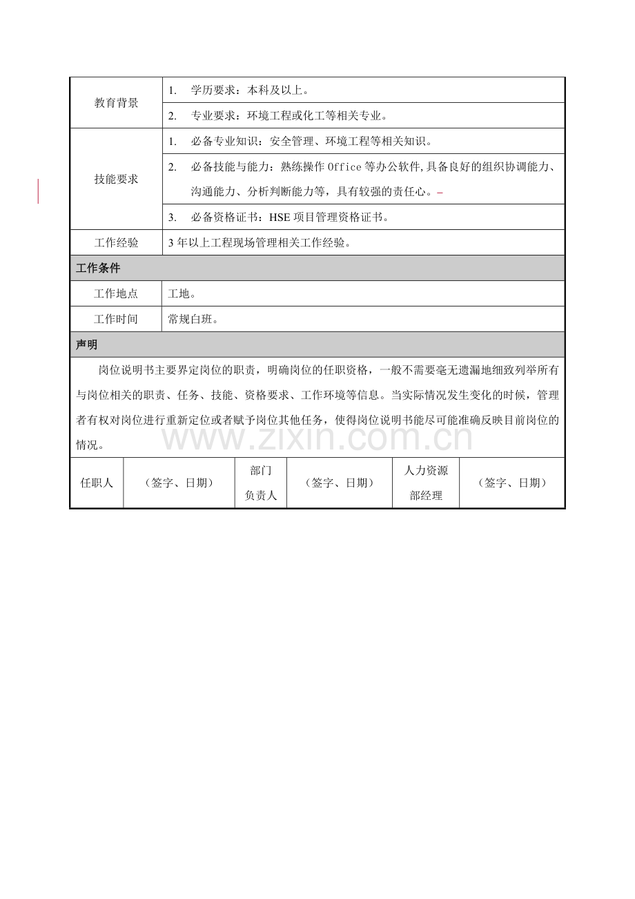 HSE工程师岗位职责说明书.doc_第2页