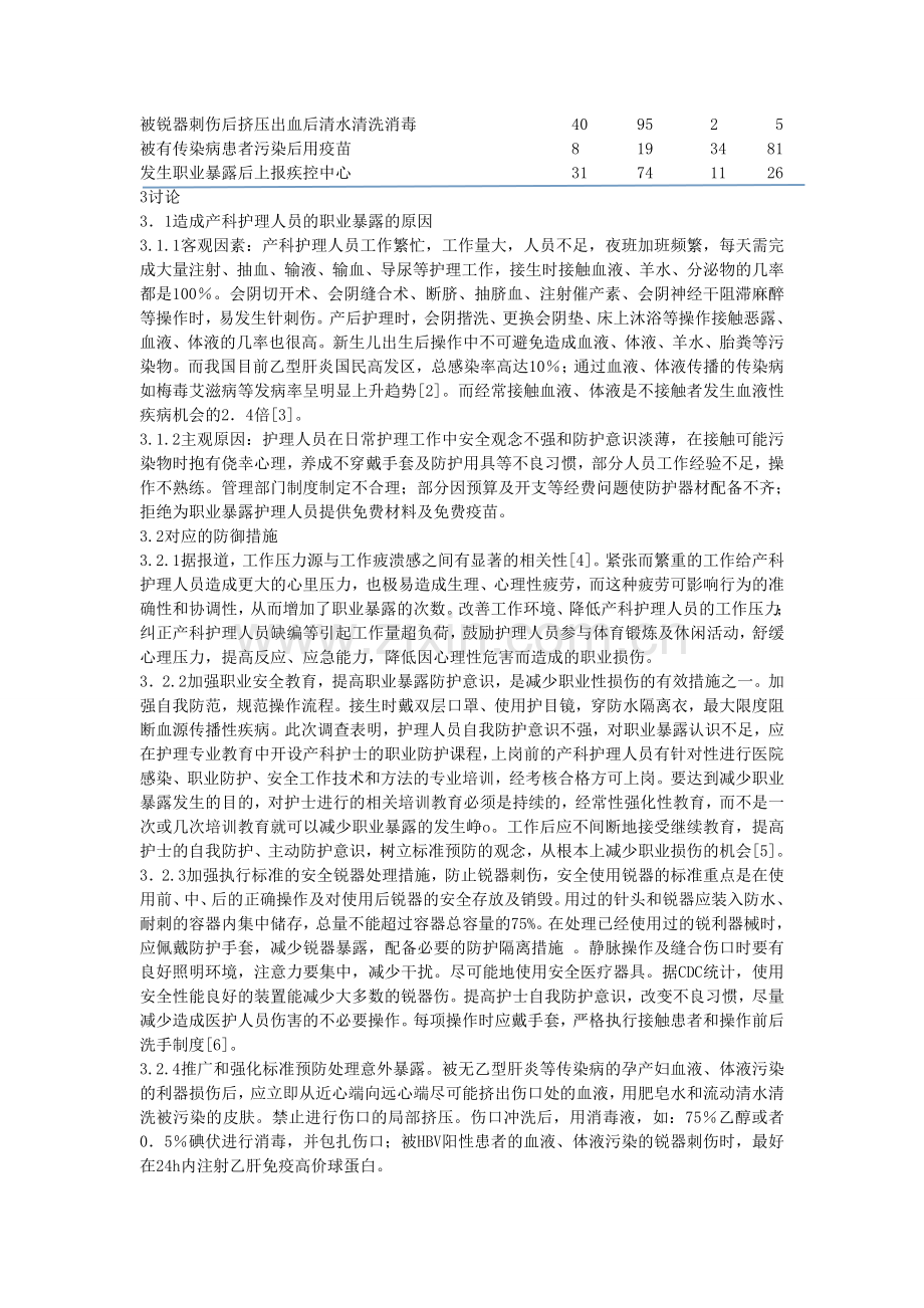 产科护理人员职业暴露及防护措施分析.doc_第3页