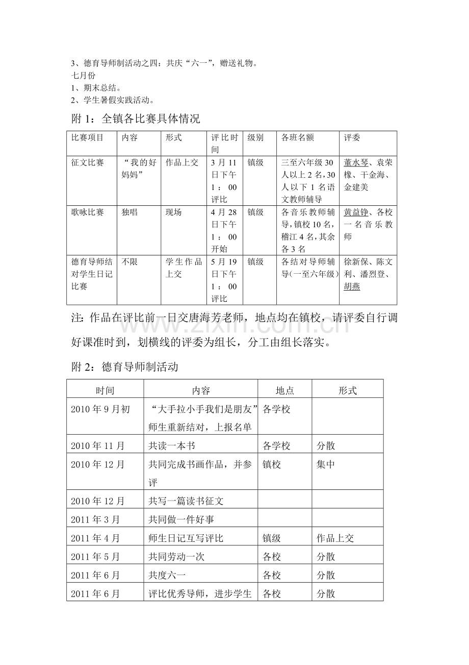 2011年上半年稽东镇小学德育工作计划.doc_第3页