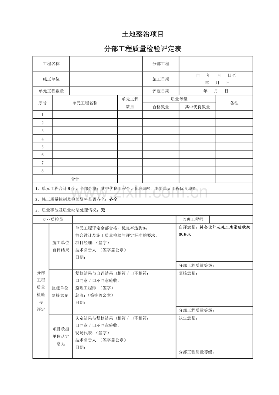 《土地整治工程质量检验与评定规程》(TDT1041-2013)评定表.doc_第3页