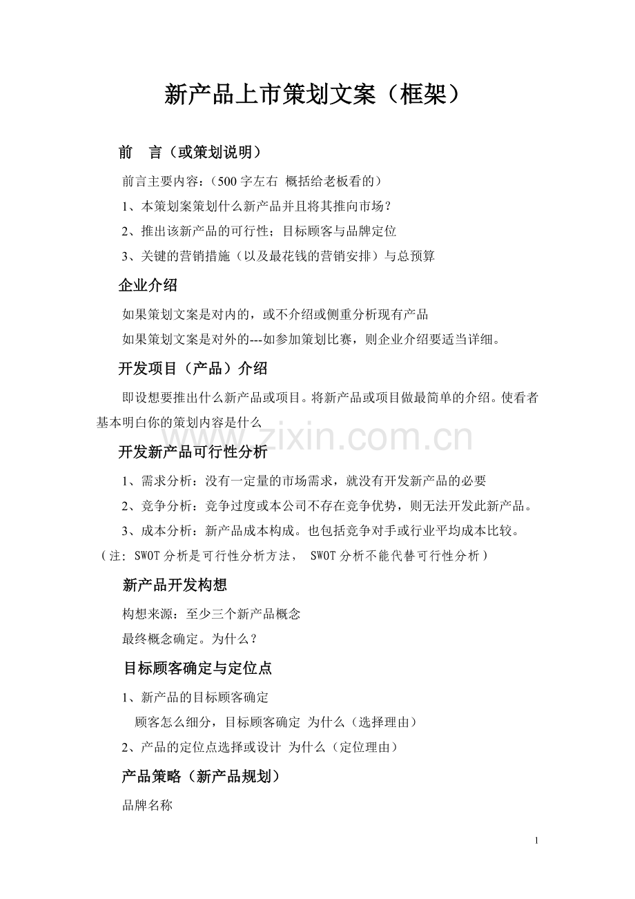 新产品营销方案格式.doc_第1页