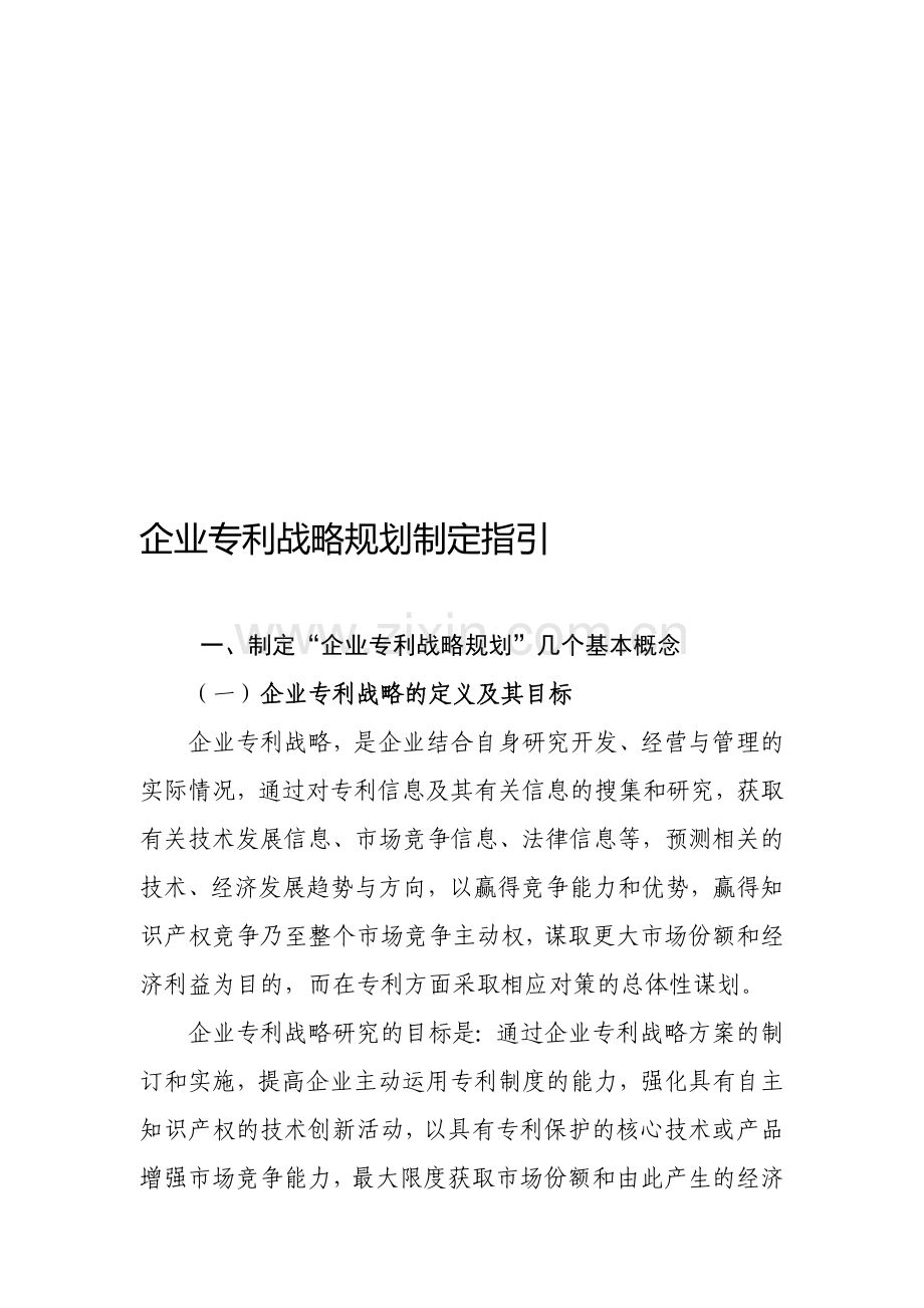 企业专利战略规划制定指引.doc_第1页