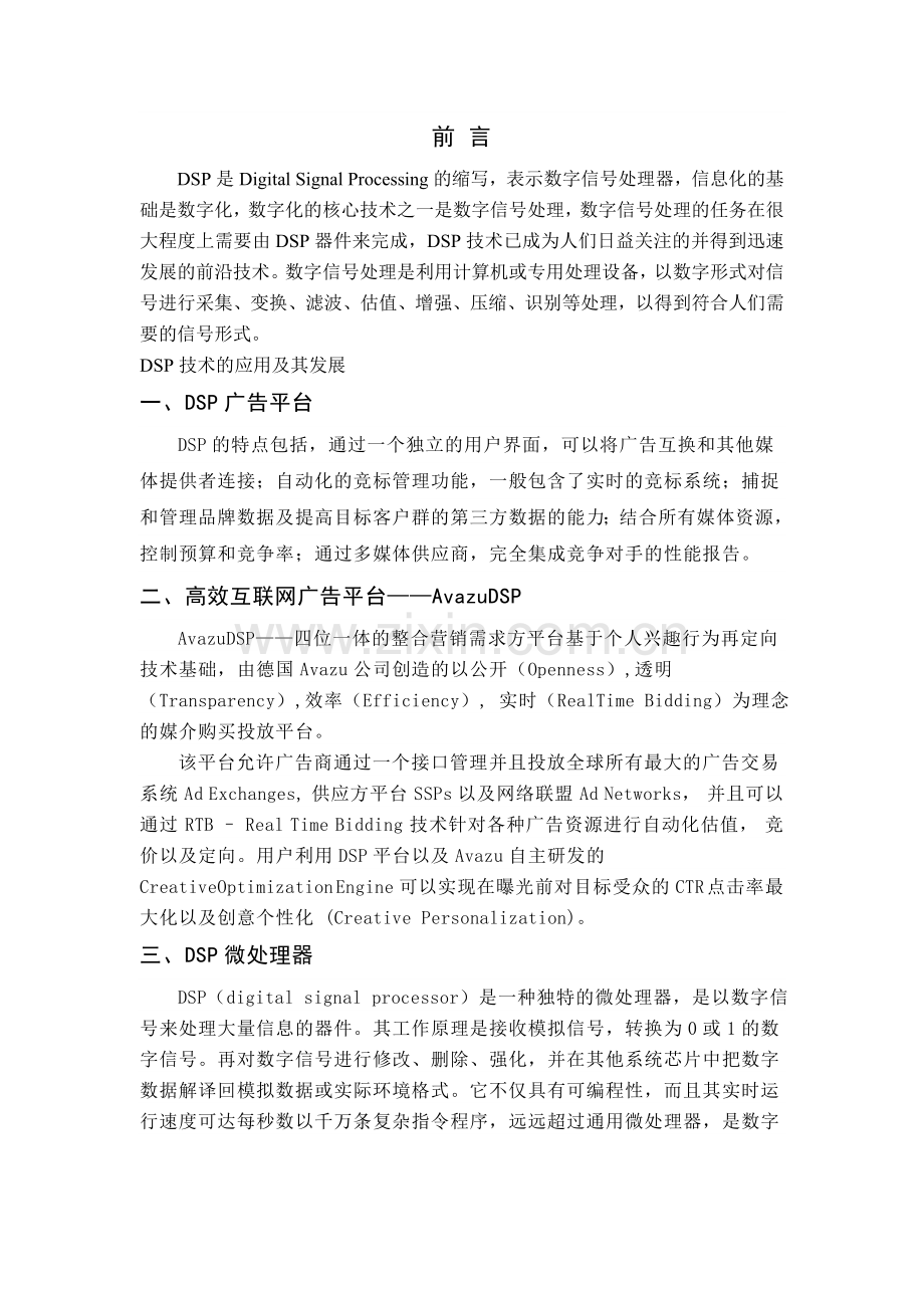 DSP技术的应用及其发展论文.doc_第2页