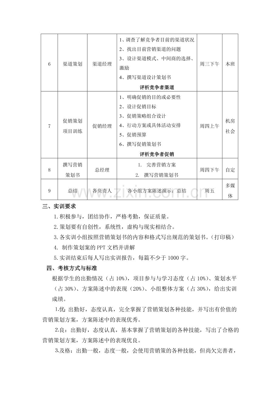 08-市场营销策划实训计划.doc_第2页