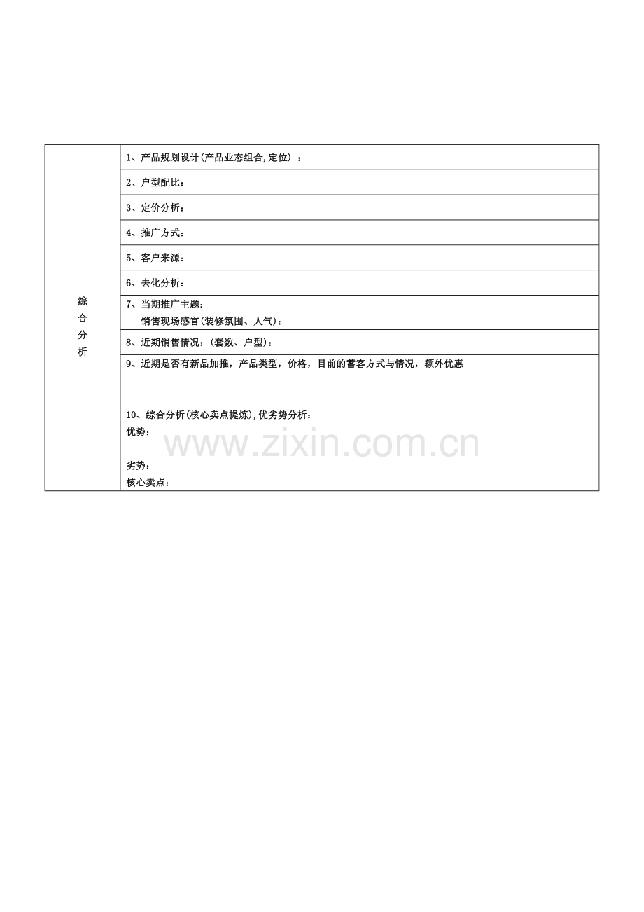 房地产项目市场调研表.doc_第2页