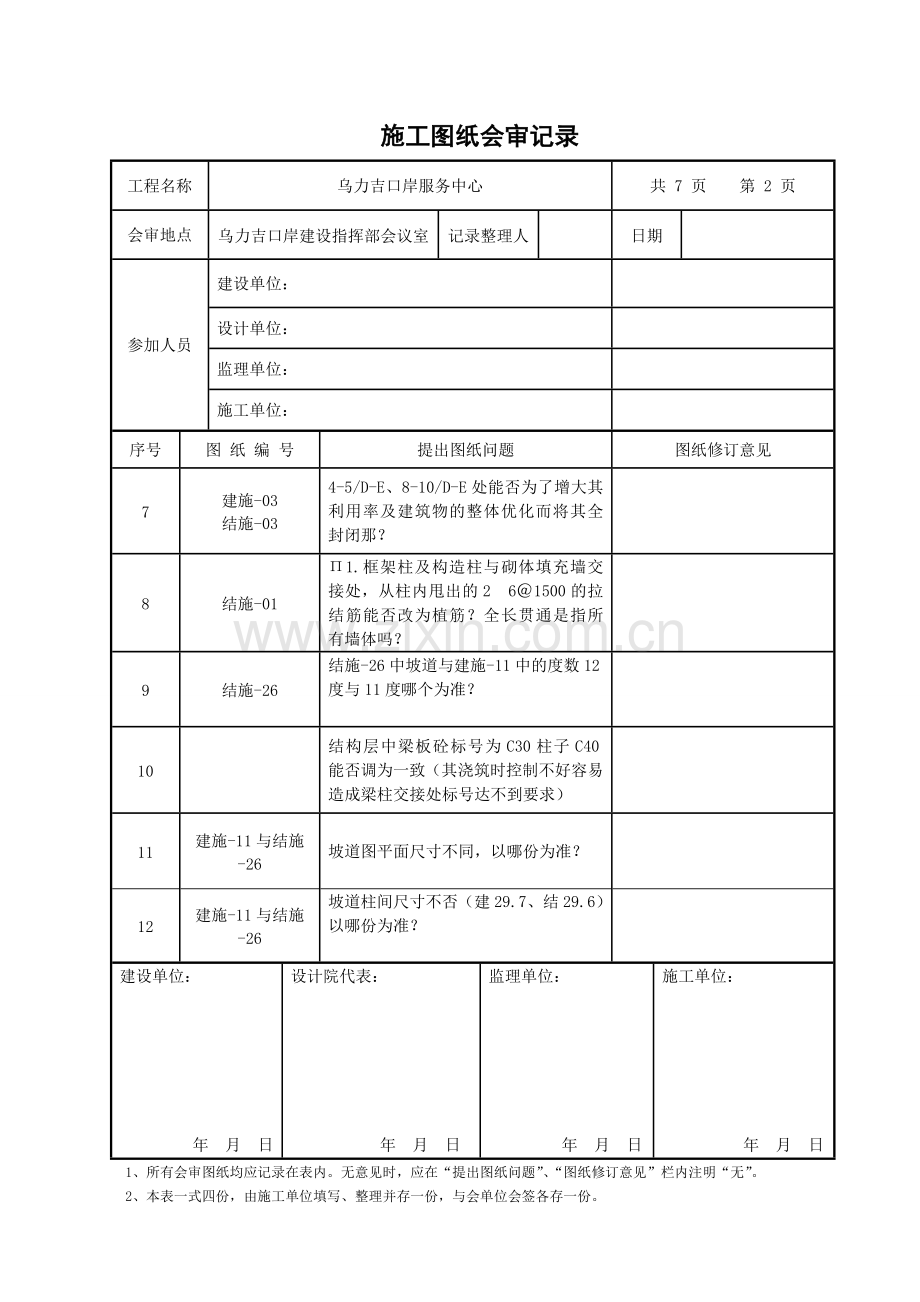 图纸会审记录表格(标准).doc_第2页