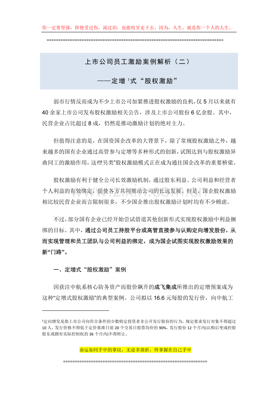 上市公司定增式股权激励解析2.docx_第1页