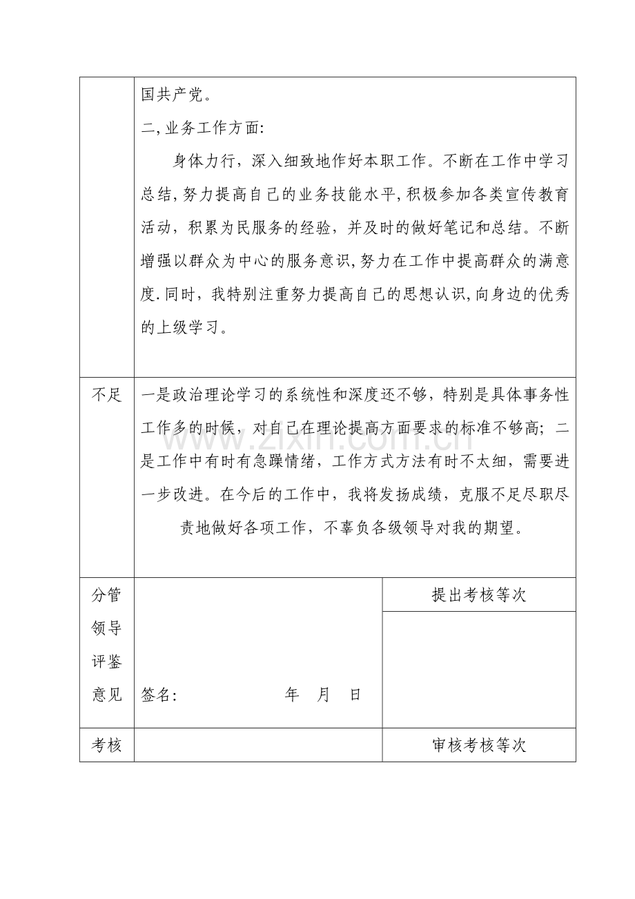 事业单位工作人员年度考核登记表(有个人总结).doc_第2页