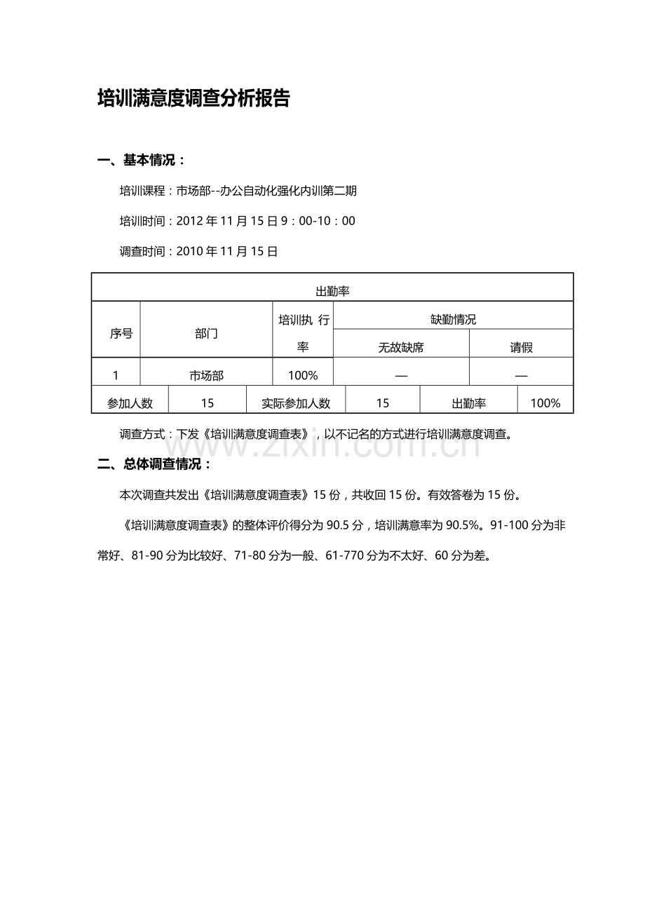 培训满意度调查分析报告(王总2).doc_第1页